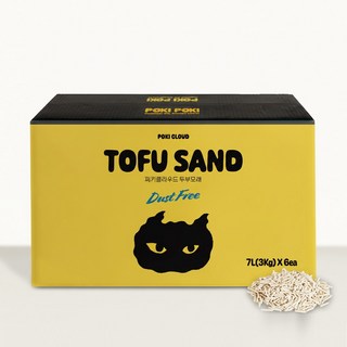 퍼키퍼키 가는입자 두부 고양이 모래 7L, 복숭아향, 6개
