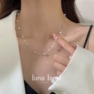 Luna Land 韓系S925純銀珍珠項鍊 簡約百搭鎖骨鍊 生日禮物推薦 優雅氣質時尚品味
