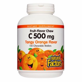Natural Factors Vitamin C 내추럴팩터스 키즈 어린이 츄어블 비타민C 500mg 180정, 1개