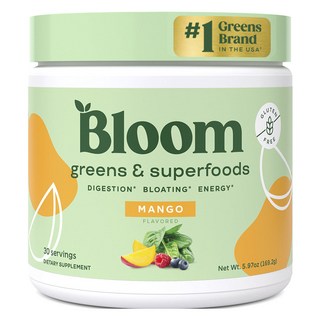 Bloom 綠色 & 超級食物粉 芒果, 1個, 169.2g
