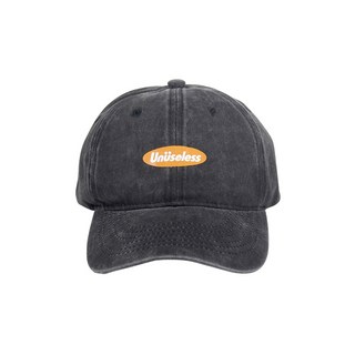 【Unuseless】橢圓標誌水洗老帽 (黑色)