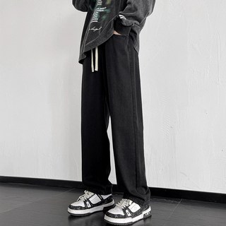 화만 남성용 와이드 청바지 부드러운