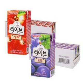 리이브 사과 포도 190ml 24입+24입 2박스, 리이브 사과/포도 190ml 24입+24, 48개