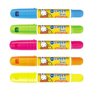 동아연필 고체형광펜세트 원형, 블루, 5개