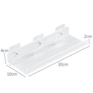 特價 新品 免釘安裝 亞剋力 書架 繪本架 免打孔 粘貼式 報刊雜誌牆麵裝飾壁掛置物架ins風透明展示架, 長款