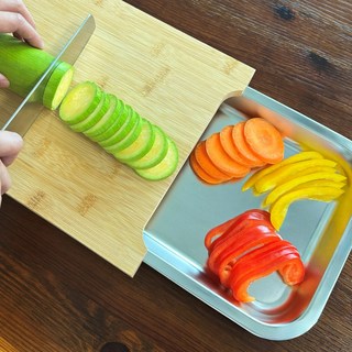 파라디 나무 도마 스테인레스 트레이, 1세트, 혼합색상