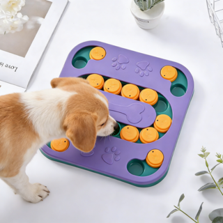 쬬린 강아지용 지능형 퍼즐 장난감, 퍼플, 1개