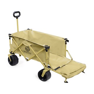 레드코코 캠핑웨건 카트 수레 뒷문오픈 광폭타이어 롱바디, 카키, 1개