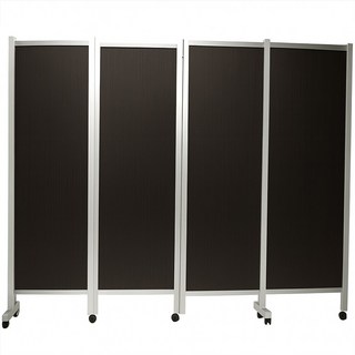 그루브 사무실 사무용 파티션 칸막이 이동접이식 스탠드형 2400, 월넛/하단부(스톱퍼이동식)