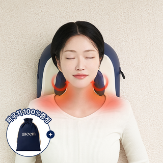 [슬룸 정품] 슬룸 넥숄더 프로 초강력 목 어깨 마사지기 무선 온열 베개형 안마기, 1개