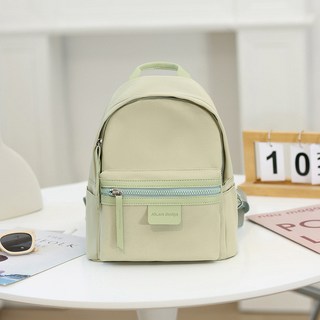 尼龍小背包簡約百搭純色雙肩包女輕便防水媽咪包大小號小學生書包, 果綠色