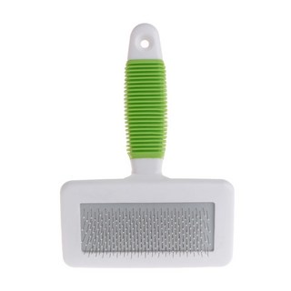 고양이 브러시 통증없는 강모 용을 위해 흘리기와 신랑을위한 애완 동물 머리 빗을 잡기, 녹색, 1개