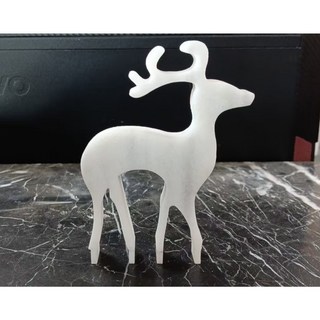 精緻石雕鹿裝飾擺件，收藏送禮藝術品，聖誕交換禮物首選，增添居家空間藝術氣息