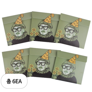 솜씨카드 방긋 미니 돈봉투 세트, 세종대왕님, 6개