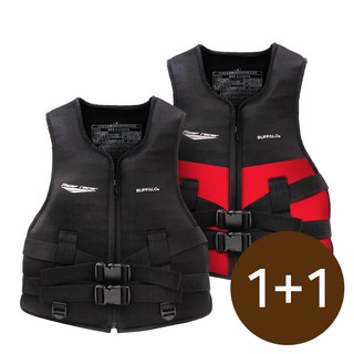버팔로구명조끼 부력보조복 2종 세트, 레드 L