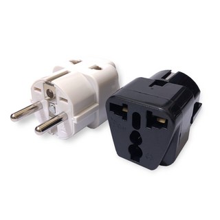 出國旅遊萬用轉接插頭 歐規大圓 4.8mm WA-9 韓國、德國、法國、印尼峇里島, 1個, 白色(升級版)雙插