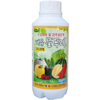 대유 물푸레 1호 2호 500ml 수경재배 양액비료 액비 영양제 관주용 과채 엽채 화훼류용 상추 딸기, 물푸레2호(과채류)-B액, 1개