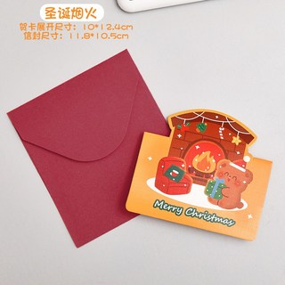 聖誕賀卡 聖誕卡片 耶誕卡 祝福留言小卡片 禮物卡片, 1個, 【聖誕賀卡】聖誕煙火(含信封)