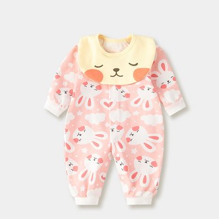 STARDOOR 嬰兒圓領圍兜可愛圖案連身衣