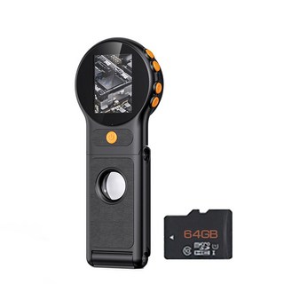 崔德 379 折疊款 高清數位顯微鏡 電子顯微鏡 多功能顯微鏡 維修顯微鏡 200萬畫素 500倍放大 自動對焦, 1個, 500倍+64G記憶卡