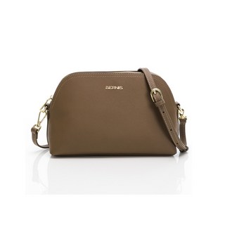 【BERNIS】手掌紋系列夾心貝殼包 頭層牛皮 韓系質感斜背包 奶茶棕色