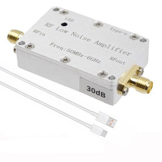 50m-6GHz 저제음 증폭기 LNA 드라이브 수신기 신호 햄 라디오 FM VHF UHF SDR LNA 증폭기, 30db, 은