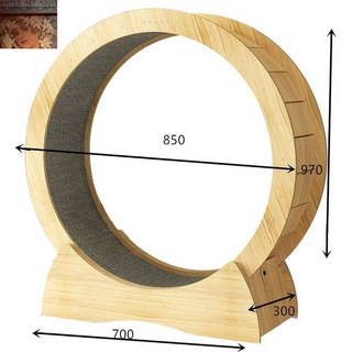 고양이 쳇바퀴 운동 기구 런닝머신 저소음 놀이터, 1개, 옐로우 우드 텍스처 밀도판 5.0kg내