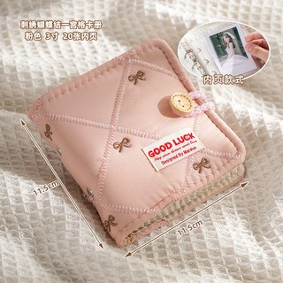 單格卡冊【附內頁】小卡卡冊 一宮格卡冊 拍立得卡冊 小卡收納冊 無屬性卡冊 皮革卡冊 活頁卡冊 韓國卡冊, 蝴蝶結粉色【含20张內頁】, 1個, 20片