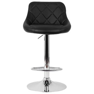 高靠背菱格紋皮面升降吧檯椅 高腳椅 工作椅 餐酒椅 電腦椅 吧台椅, 菱格紋黑, 1個