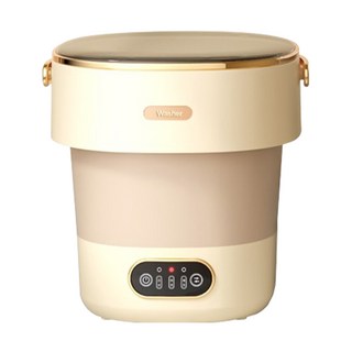 可折疊迷你洗衣機，藍光抑菌，全自動操作，附贈瀝水籃和排水管, 胭脂粉+全自動定時+藍光+濾水籃自動排水, 折疊洗衣機13L