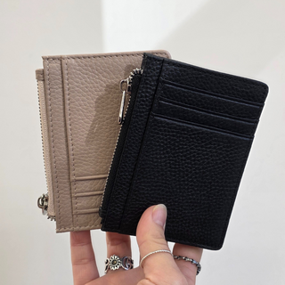 소가죽 카드지갑 미니 남녀공용 명함 월렛 지퍼형 2컬러