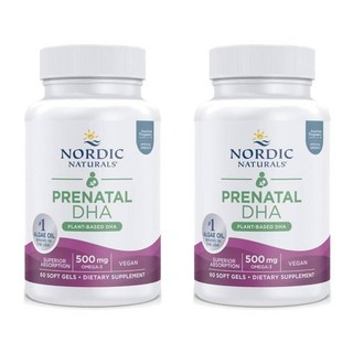 노르딕내추럴스 비건 프리네이탈 무맛 앨지오일 60정, 2개