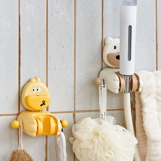 아토퓨어 초강력 흡착식 무타공 샤워기 거치대 홀더 각도조절 캐릭터, [북극곰] KOMI 화이트