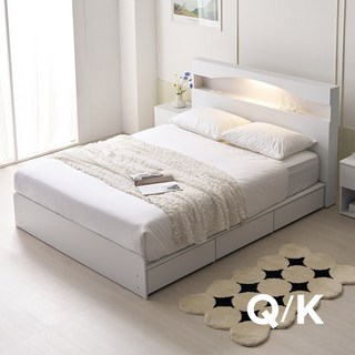 상일리베가구 로한 LED 수납침대 Q (독립매트리스), 그레이
