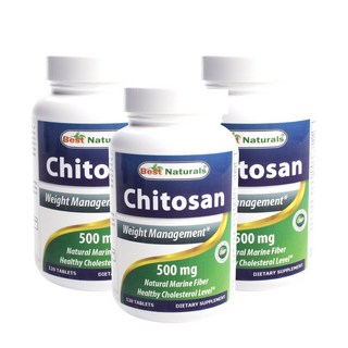 Best Naturals 幾丁聚醣美體錠 500mg 無糖 無麩質, 120顆, 3罐