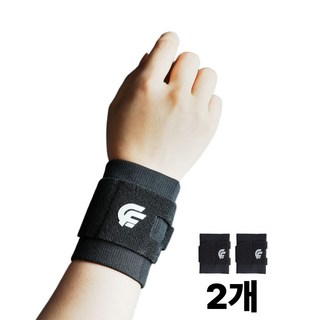 캄핏 손목보호대 스포츠 슬림 손목아대 손목밴드, 블랙, 2개