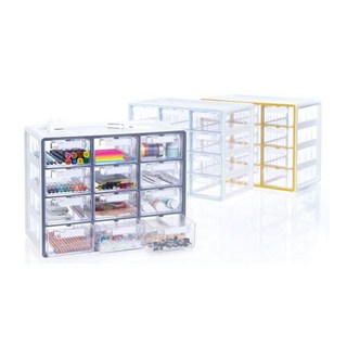 시스맥스 UP 시스템 멀티박스 12단 투명 정리 서랍 nys+85803Zi, 그레이