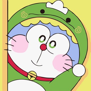 20*20數字油畫 蠟筆小新動漫塗色畫 DIY填色畫 客廳裝飾畫, 哆啦A夢【兔格】03,【20*20內框+畫筆+顏料+膠膜】, 1個