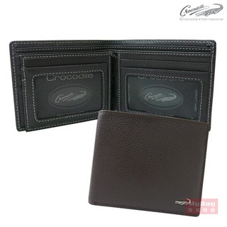 Crocodile 鱷魚皮夾 紳士典藏 7卡窗格短夾 雙鈔票夾層 義大利真皮男夾 0203-1102