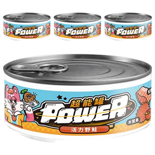 COUCH POTATO Power 超能貓咪主食罐 活力野鮭 美味肉泥質地 鎖住鮮肉精華, 80g, 4罐