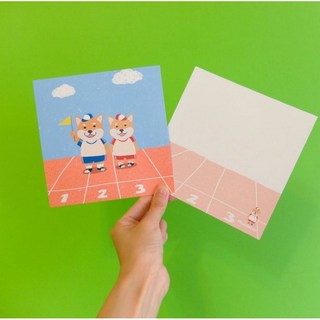 WoodMan 可愛插畫明信片一組18張 柴犬 柯基 巴戈 法鬥 貓咪, 1個, Multicolor