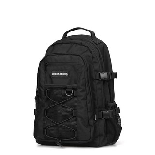 NEIKIDNIS後背包 無抽繩背包 減壓包 雙肩包 登山戶外背包 韓國書包 旅行包 男女款, 1個, 抽繩黑色（1-2天出貨）