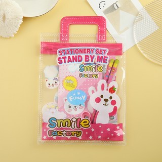 兒童文具畢業禮物開學文具兒童節禮物手提袋套裝7件組文具禮盒文具用品文具組生日禮物【1A000N886】, 1個, 粉