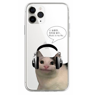 (ver.2) 병맛 헤드셋 웃긴 고양이 투명 젤리 케이스
