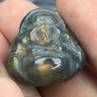 采禪手作 B472 拉長石 佛公 彌勒佛 （側直通孔）采禪指定訂製款 19.6*20.4*11mm, 1個