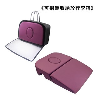 兩節式三孔舒壓枕 可折疊旅行舒壓枕 指壓床 美容床 按摩床適用, 1個, 兩節舒壓枕+灰色收納袋, 灰色