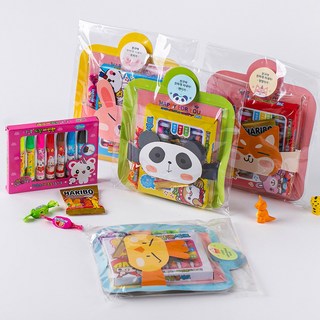 어린이날 문구+간식 선물 스템프 사인펜 어린이 유치원 답례품 크리스마스 생일 선물 개별포장 꾸러미 세트 과자 단체 홍보, 1개