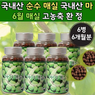국산 100 % 6월 매실 환 순수 국내산 마 캡슐 대용량 고농축 청매실환 정 여름 메실 농축 액 분말 간편 매실 육월 추천 메실 매실액 물 매실 열매 엑 액 기스 남자, 6개, 120g