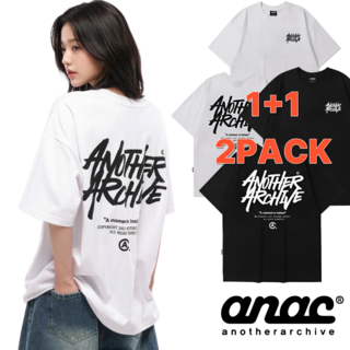 어나더아카이브 반팔 2PACK 남여공용 커플 기본 그래피티 티셔츠