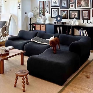 인피니 간편설치 조합형 모듈 압축 소파 램스울 1인 2인 3인 맞춤 진공 압축쇼파, 풋스툴, 블랙